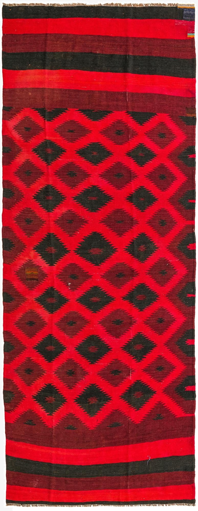  4' 1 x 11'  Hand Woven Kilim Fars Wool Runner Rug