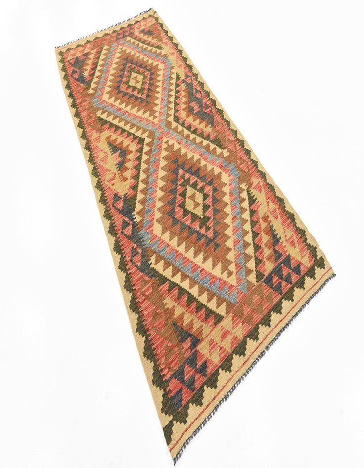 Detail image of  3' 3 x 6' 7  Hand Woven Kilim Maymana Wool Runner Rug