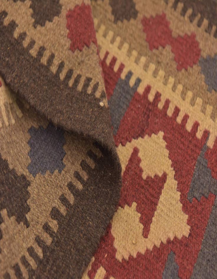 Detail image of  2' x 6' 3  Hand Woven Kilim Maymana Wool Runner Rug