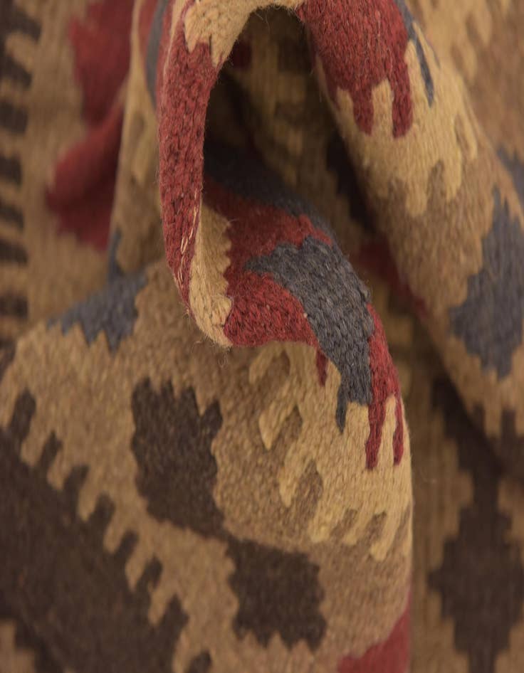Detail image of  2' x 6' 3  Hand Woven Kilim Maymana Wool Runner Rug