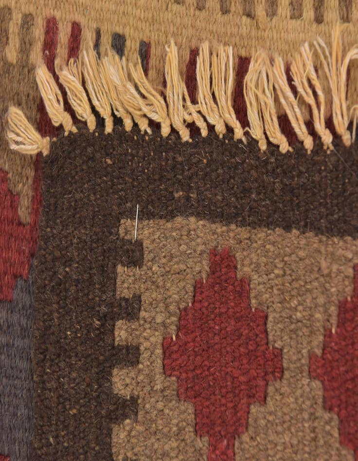 Detail image of  2' x 6' 3  Hand Woven Kilim Maymana Wool Runner Rug