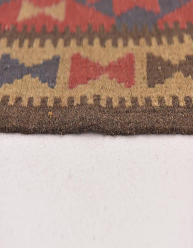 Detail image of  2' x 6' 3  Hand Woven Kilim Maymana Wool Runner Rug