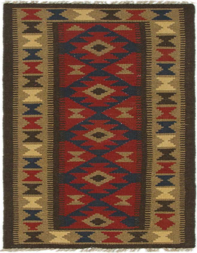 Primary image  2' x 6' 3  Hand Woven Kilim Maymana Wool Runner Rug
