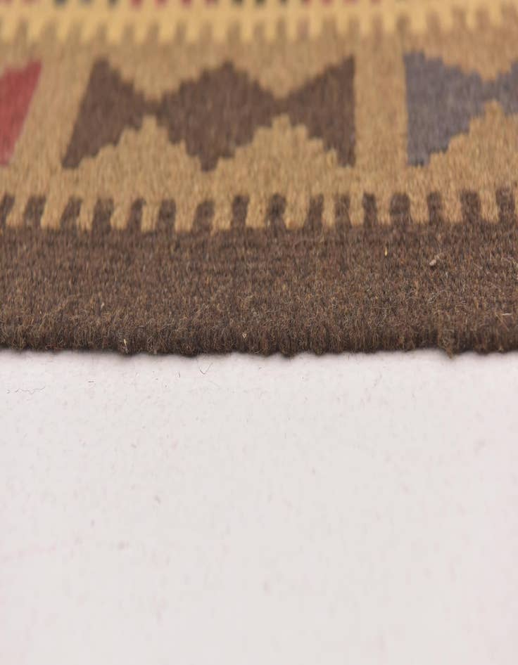 Detail image of  2' x 6' 4  Hand Woven Kilim Maymana Wool Runner Rug