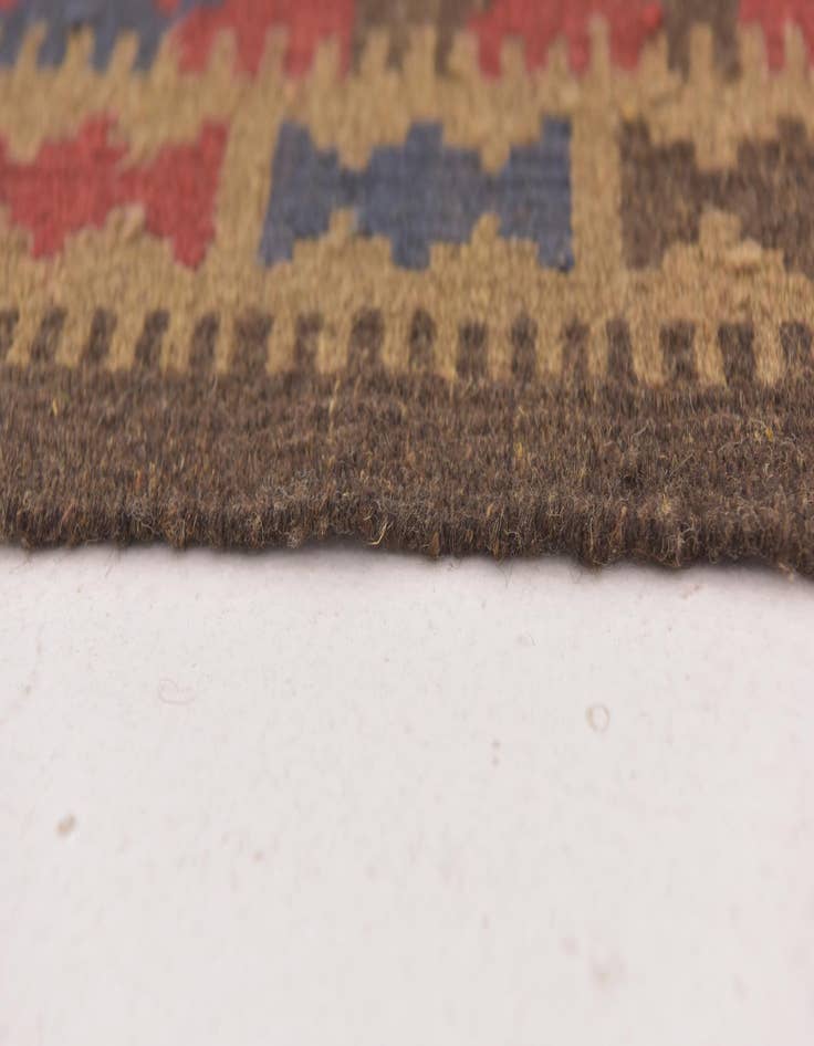 Detail image of 2' x 6' 4 Hand Woven Kilim Maymana Wool Runner Rug