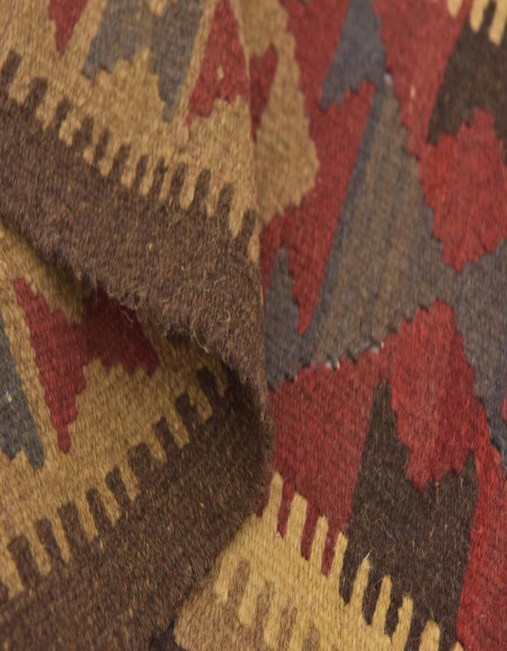 Detail image of  2' x 6' 6  Hand Woven Kilim Maymana Wool Runner Rug