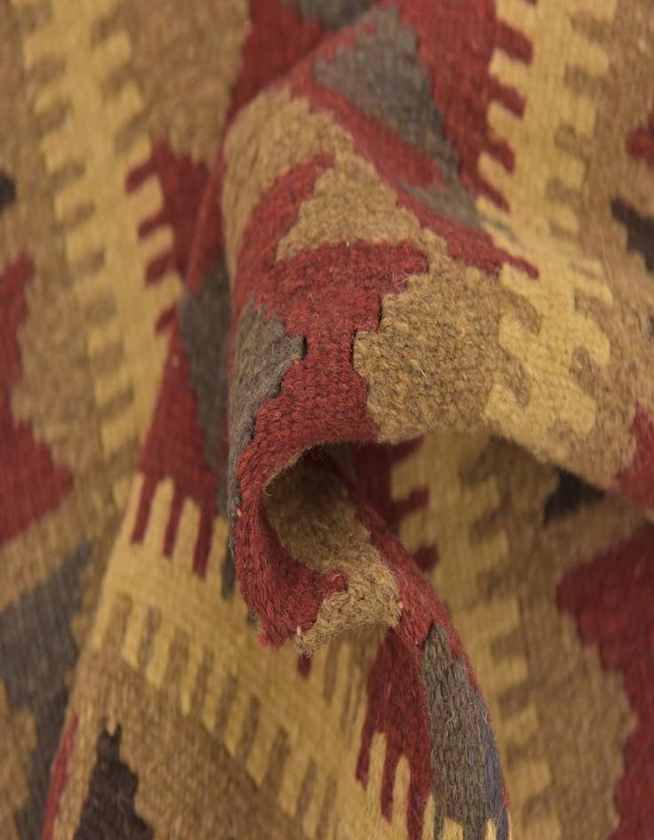 Detail image of  2' x 6' 6  Hand Woven Kilim Maymana Wool Runner Rug