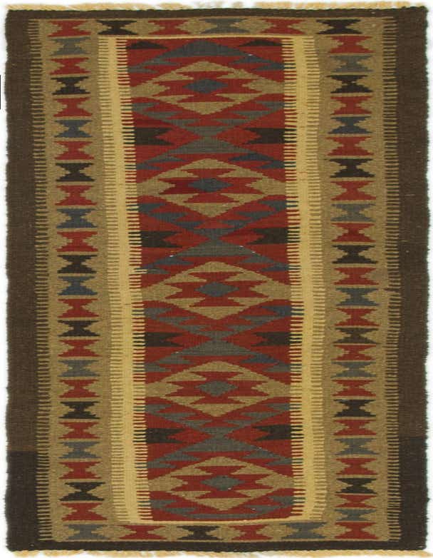 Primary image  2' x 6' 6  Hand Woven Kilim Maymana Wool Runner Rug
