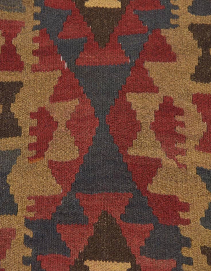 Detail image of 2' 1 x 6' 4 Hand Woven Kilim Maymana Wool Runner Rug