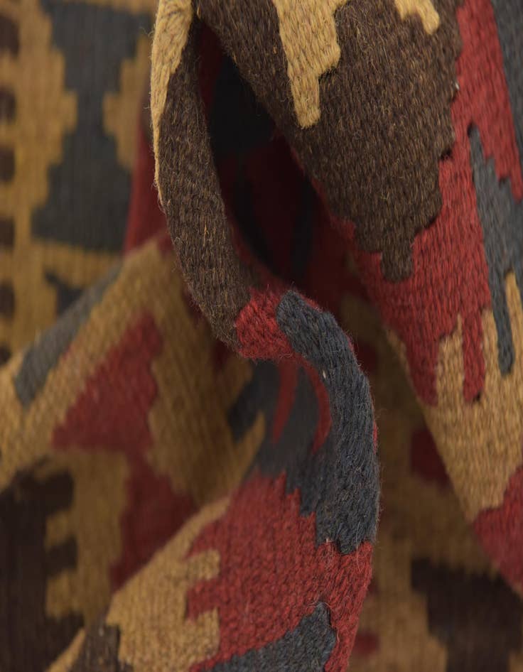 Detail image of 2' 1 x 6' 4 Hand Woven Kilim Maymana Wool Runner Rug