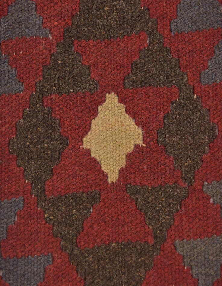 Detail image of  3' 4 x 6' 5  Hand Woven Kilim Maymana Wool Runner Rug