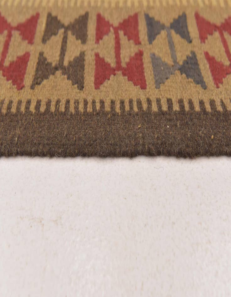 Detail image of  3' 4 x 6' 5  Hand Woven Kilim Maymana Wool Runner Rug