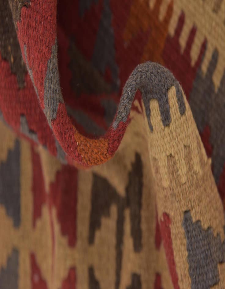 Detail image of  3' 4 x 6' 5  Hand Woven Kilim Maymana Wool Runner Rug
