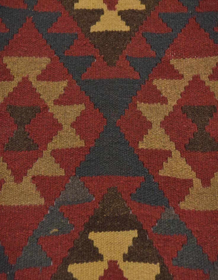 Detail image of  3' 3 x 6' 5  Hand Woven Kilim Maymana Wool Runner Rug