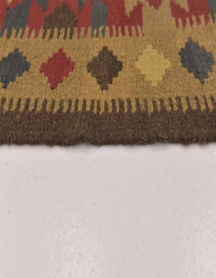 Detail image of  3' 3 x 6' 5  Hand Woven Kilim Maymana Wool Runner Rug