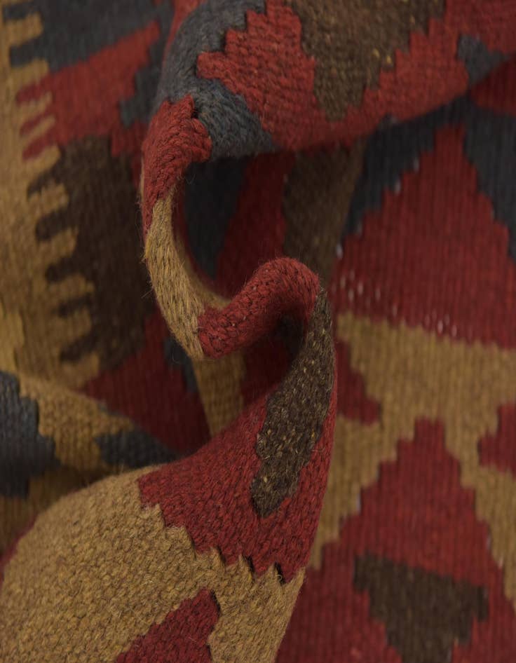 Detail image of  3' 3 x 6' 5  Hand Woven Kilim Maymana Wool Runner Rug