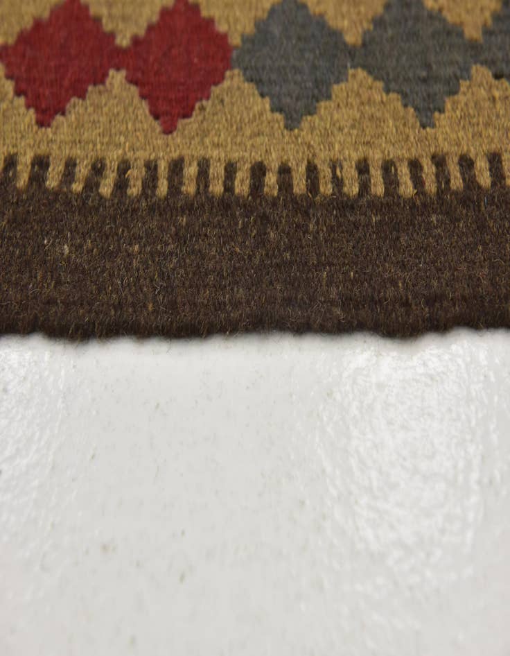 Detail image of  3' 3 x 6' 2  Hand Woven Kilim Maymana Wool Runner Rug