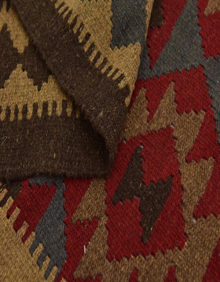 Detail image of  3' 3 x 6' 2  Hand Woven Kilim Maymana Wool Runner Rug