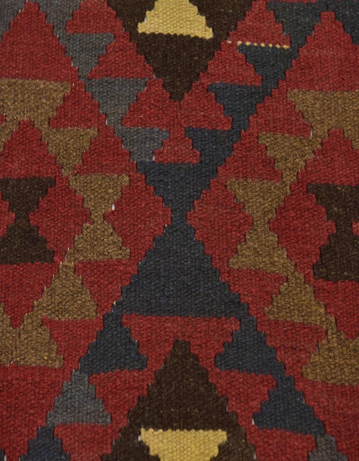 Detail image of  3' 3 x 6' 5  Hand Woven Kilim Maymana Wool Runner Rug