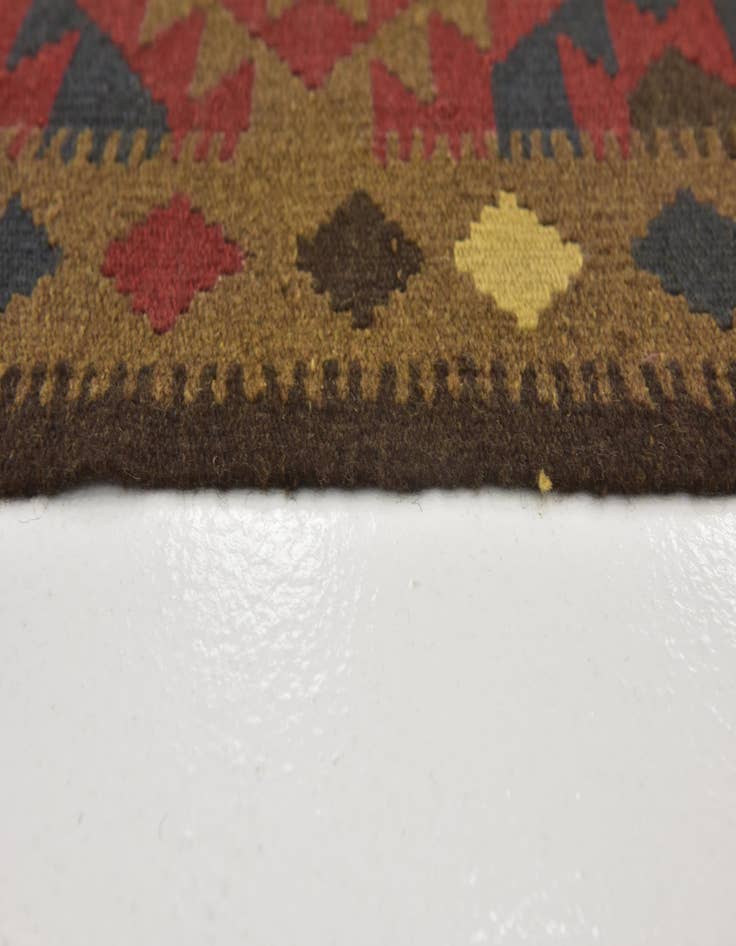 Detail image of  3' 3 x 6' 5  Hand Woven Kilim Maymana Wool Runner Rug