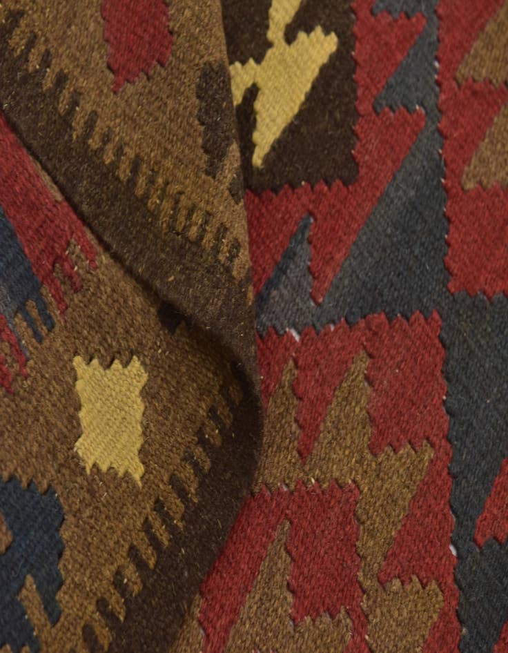 Detail image of  3' 3 x 6' 5  Hand Woven Kilim Maymana Wool Runner Rug