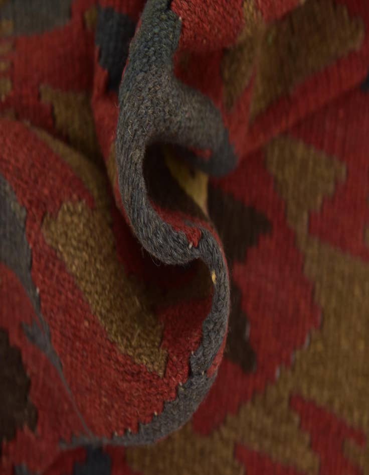 Detail image of  3' 3 x 6' 5  Hand Woven Kilim Maymana Wool Runner Rug