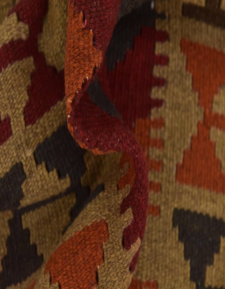 Detail image of  3' 2 x 6' 6  Hand Woven Kilim Maymana Wool Runner Rug