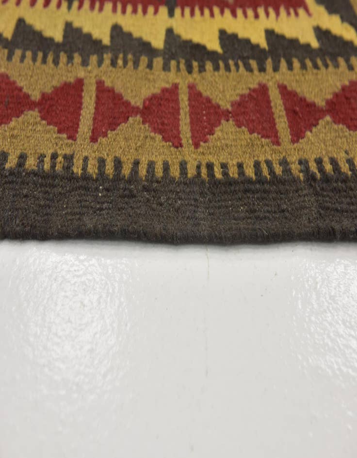 Detail image of  3' 6 x 6' 9  Hand Woven Kilim Maymana Wool Runner Rug