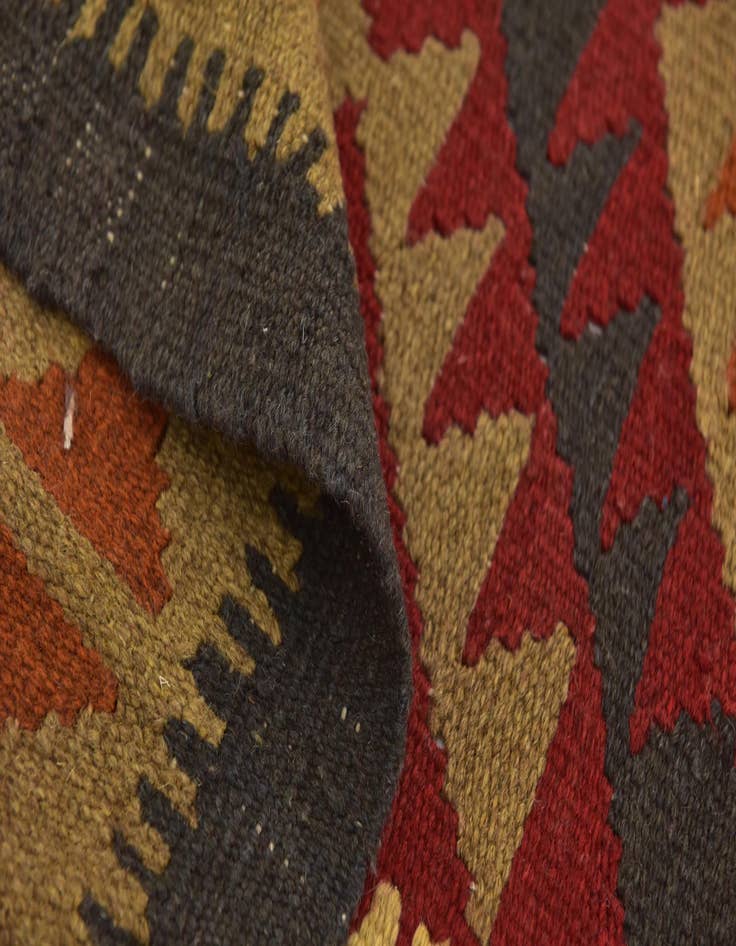 Detail image of  3' 6 x 6' 9  Hand Woven Kilim Maymana Wool Runner Rug