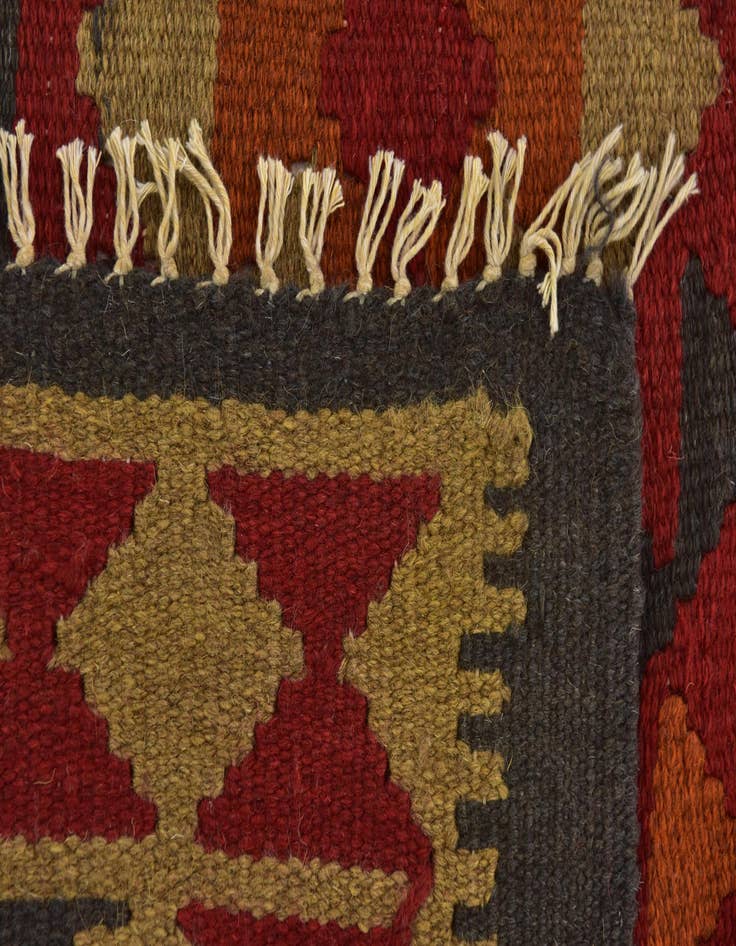 Detail image of  3' 6 x 6' 9  Hand Woven Kilim Maymana Wool Runner Rug
