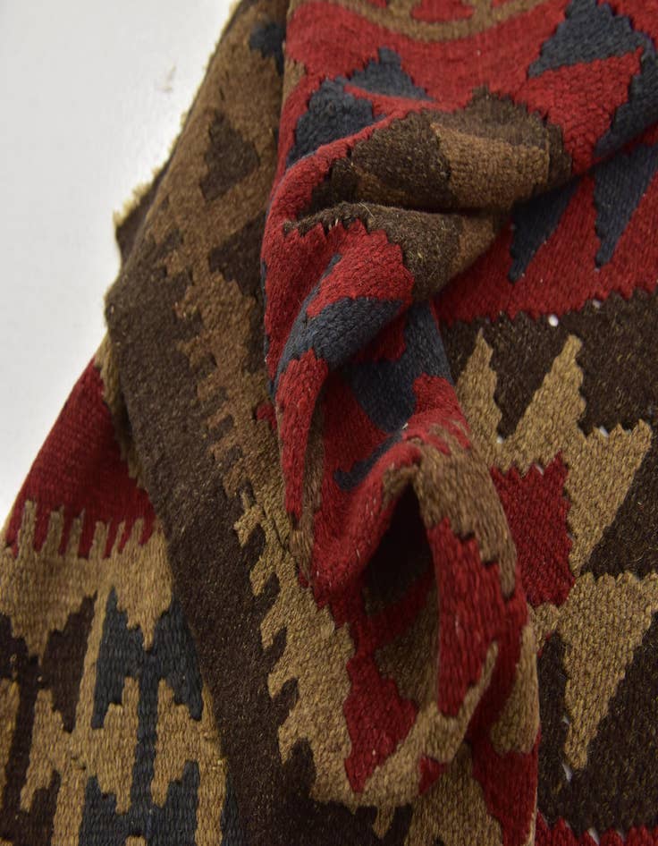 Detail image of  3' 5 x 6' 8  Hand Woven Kilim Maymana Wool Runner Rug