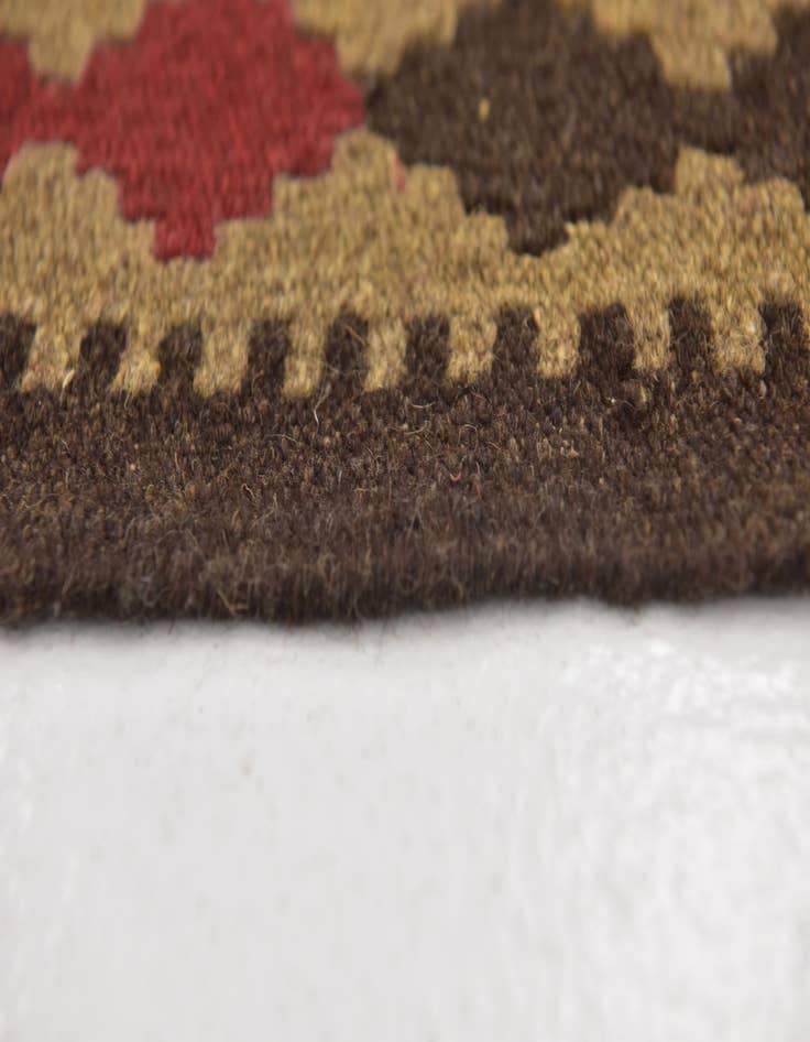 Detail image of  3' 5 x 6' 7  Hand Woven Kilim Maymana Wool Runner Rug