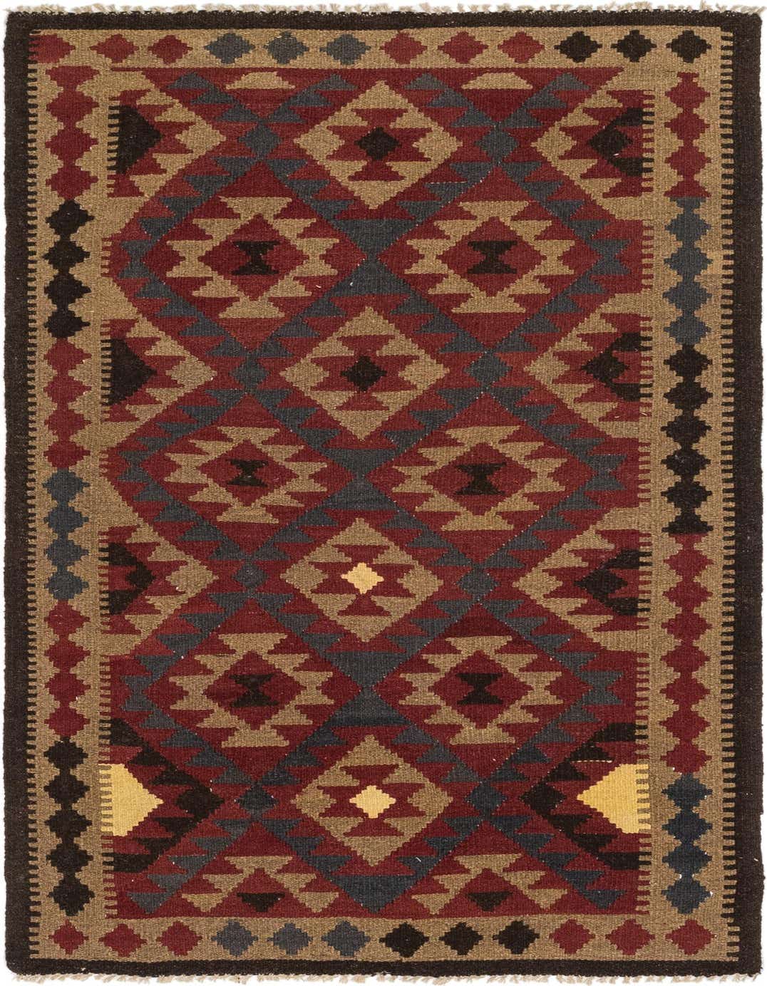 A 7 ft runner rug featuring a Southwestern geometric pattern in reds, browns, and blues, ideal for a hallway.