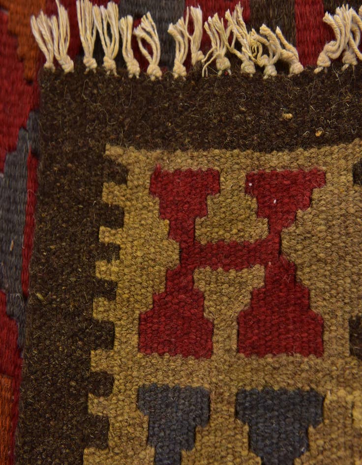 Detail image of  3' 3 x 6' 6  Hand Woven Kilim Maymana Wool Runner Rug