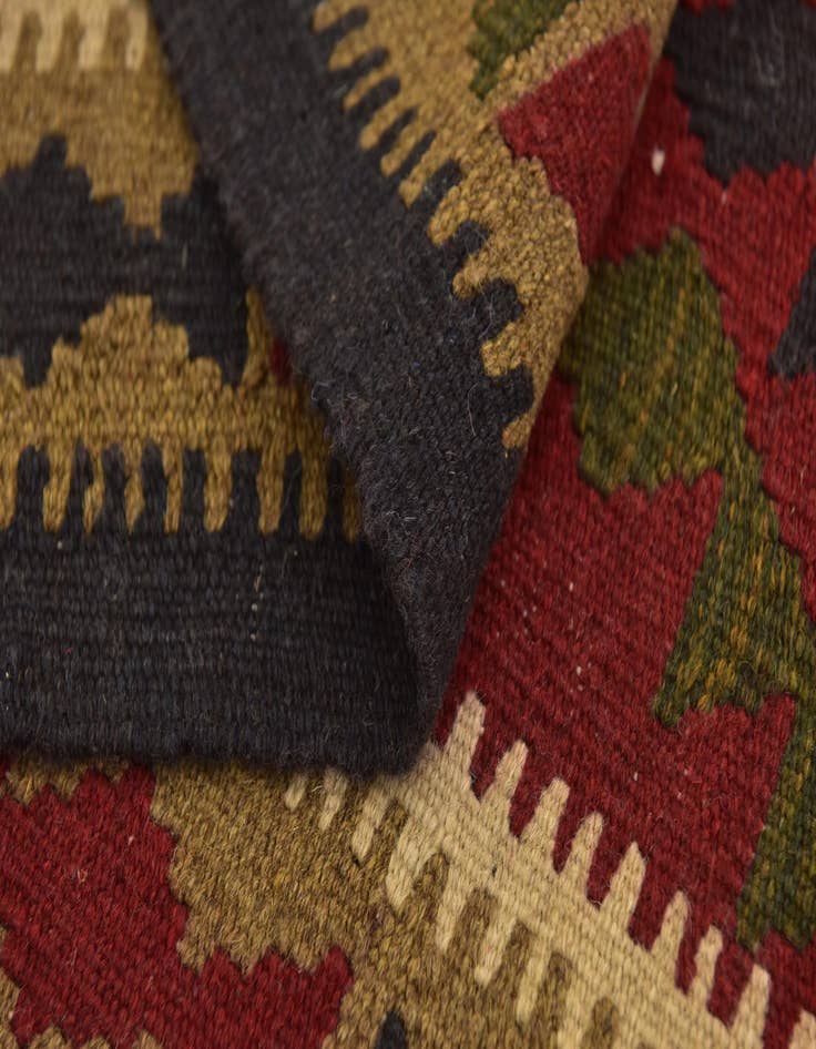 Detail image of  3' 3 x 6' 5  Hand Woven Kilim Maymana Wool Runner Rug