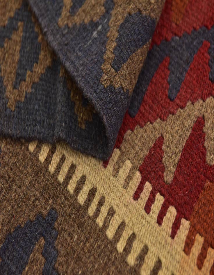 Detail image of  3' 5 x 6' 5  Hand Woven Kilim Maymana Wool Runner Rug