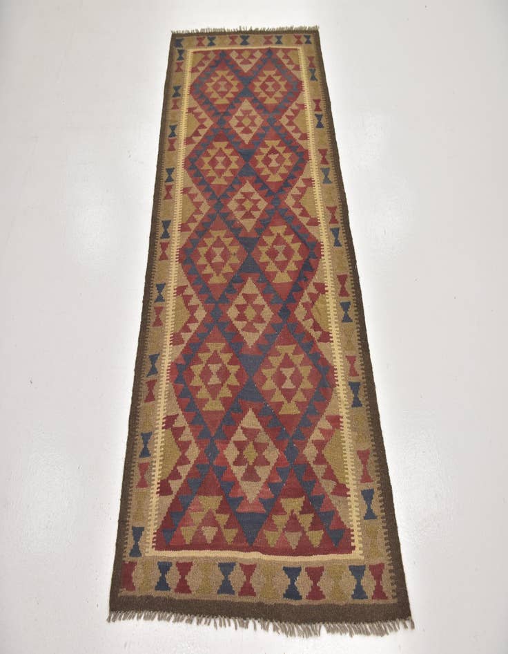 Detail image of  3' 3 x 6' 6  Hand Woven Kilim Maymana Wool Runner Rug