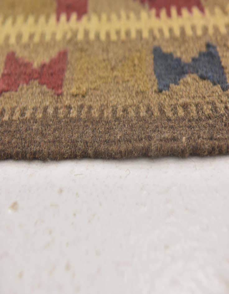 Detail image of  3' 3 x 6' 6  Hand Woven Kilim Maymana Wool Runner Rug