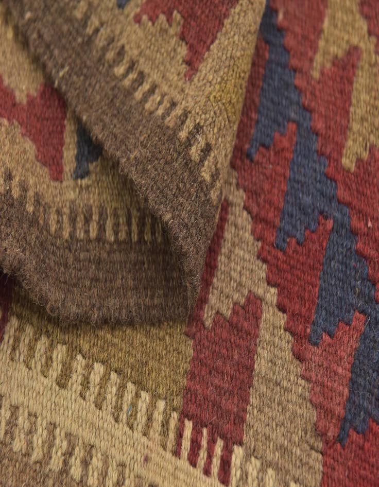 Detail image of  3' 3 x 6' 6  Hand Woven Kilim Maymana Wool Runner Rug