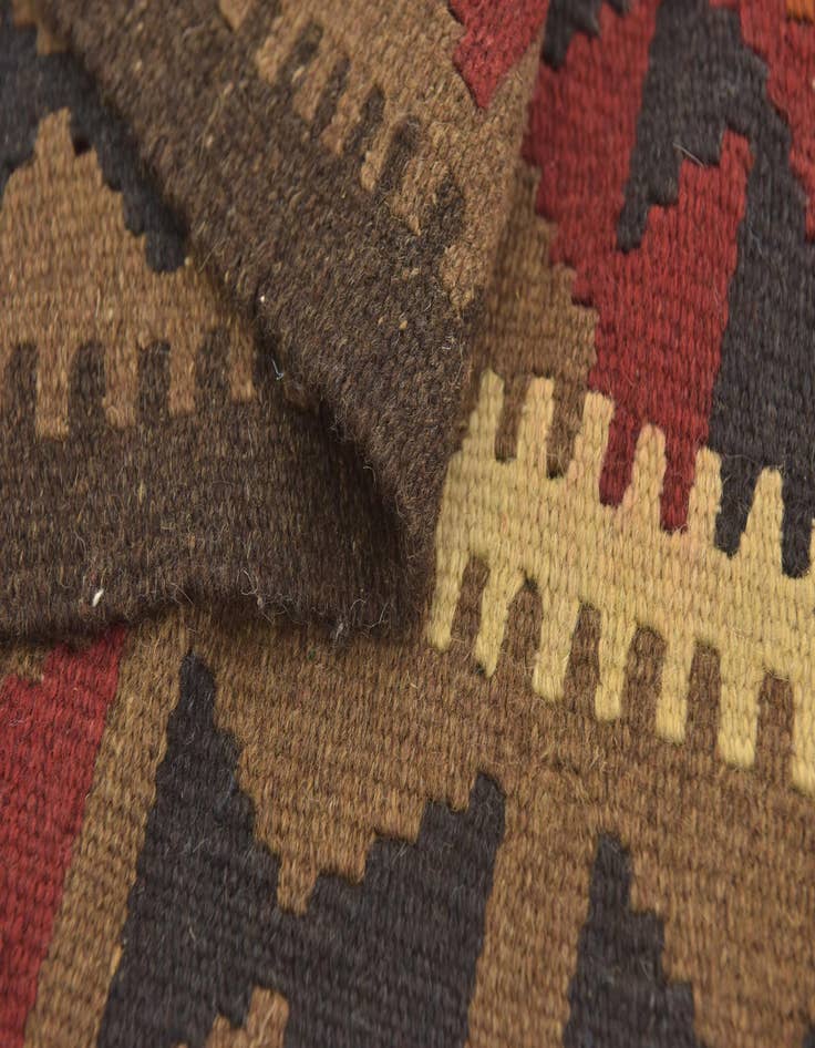 Detail image of  3' 4 x 6' 6  Hand Woven Kilim Maymana Wool Runner Rug