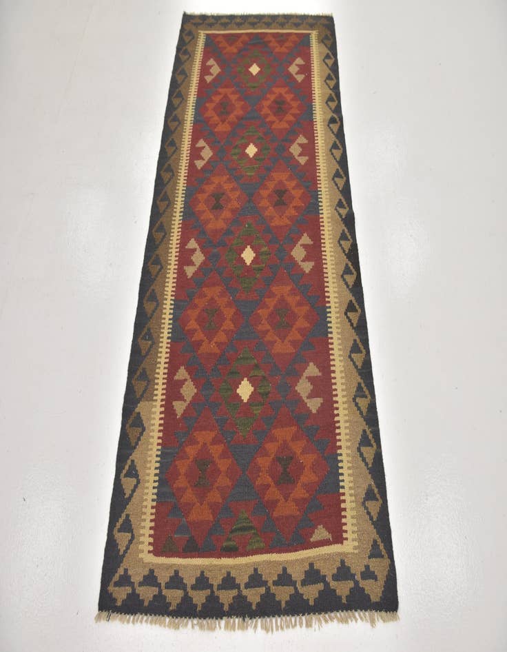Detail image of  3' 5 x 6' 8  Hand Woven Kilim Maymana Wool Runner Rug