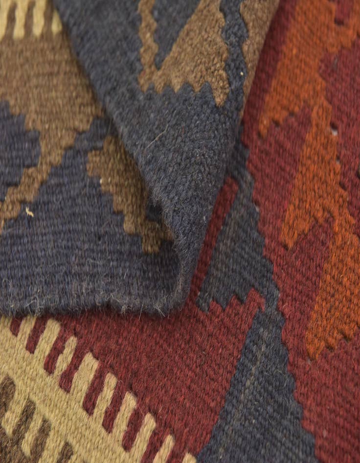 Detail image of  3' 5 x 6' 8  Hand Woven Kilim Maymana Wool Runner Rug