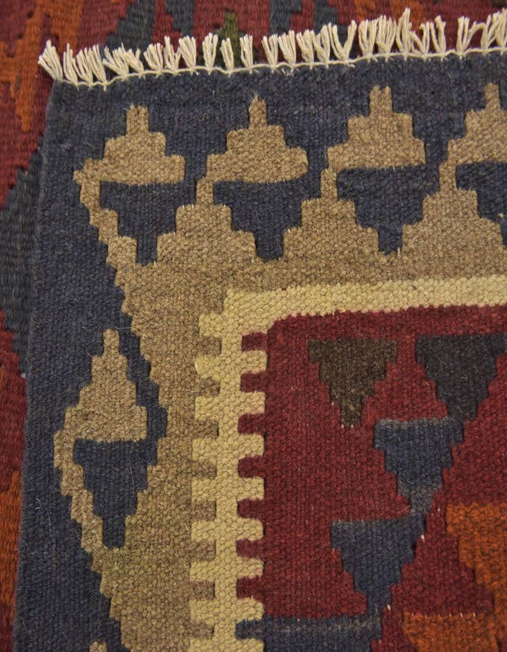 Detail image of  3' 5 x 6' 8  Hand Woven Kilim Maymana Wool Runner Rug
