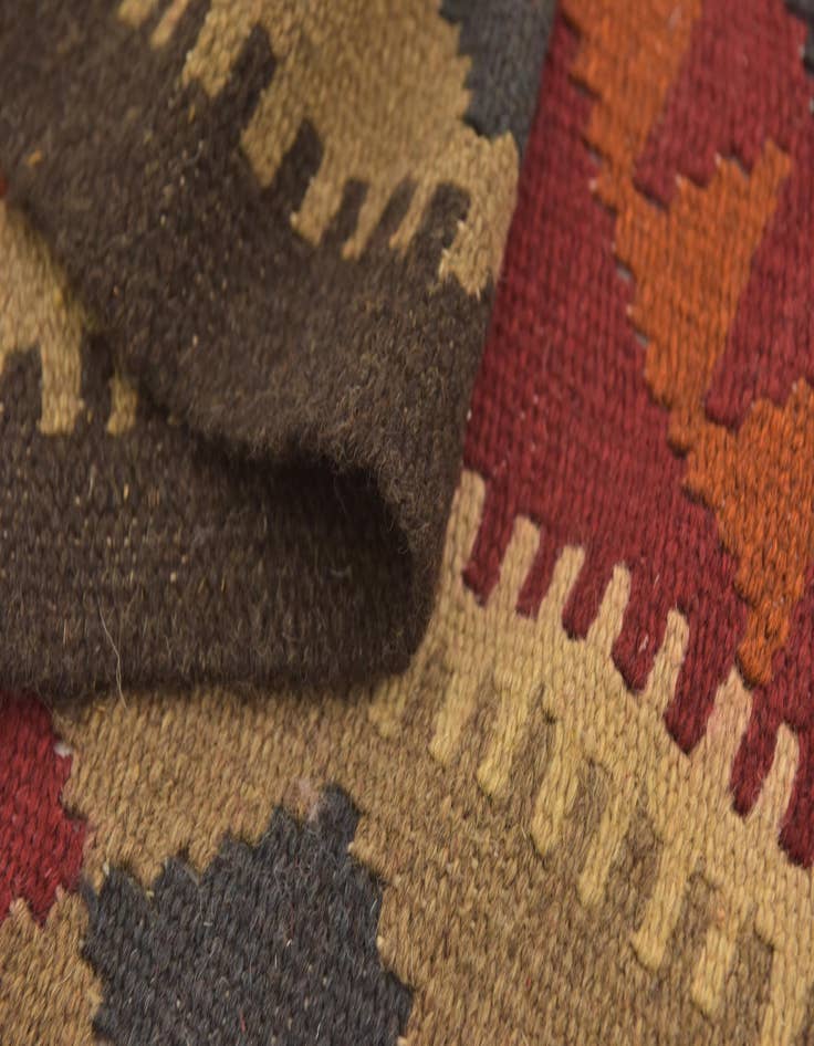 Detail image of  3' 3 x 6' 3  Hand Woven Kilim Maymana Wool Runner Rug