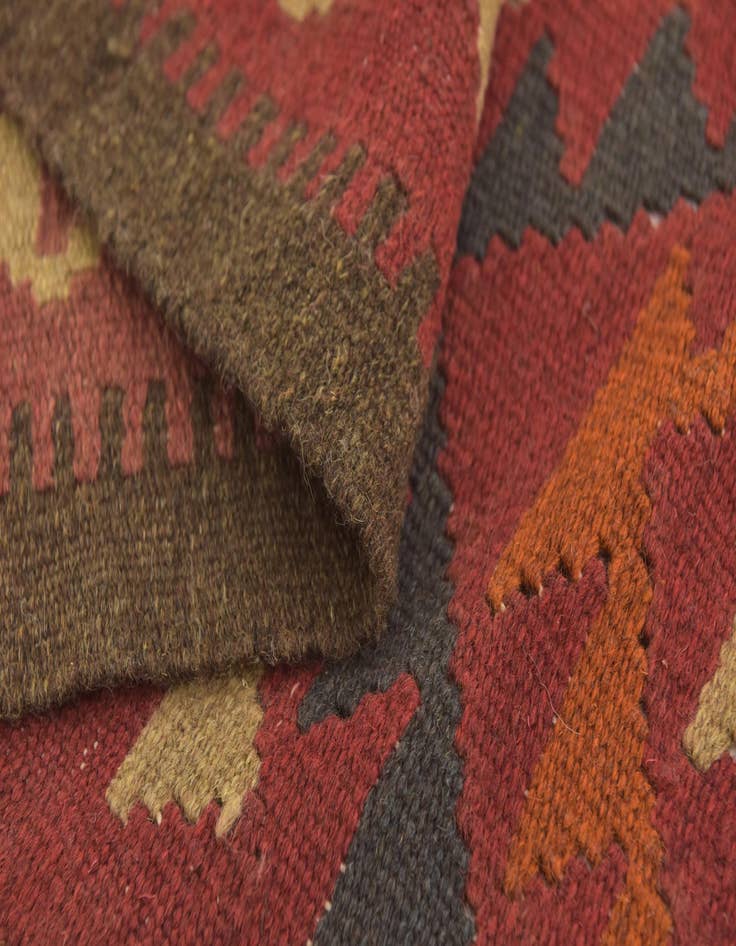 Detail image of  3' 6 x 6' 6  Hand Woven Kilim Maymana Wool Runner Rug
