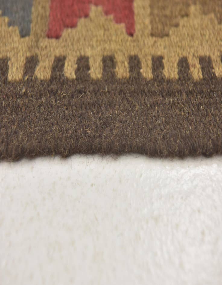 Detail image of  3' 2 x 6' 5  Hand Woven Kilim Maymana Wool Runner Rug