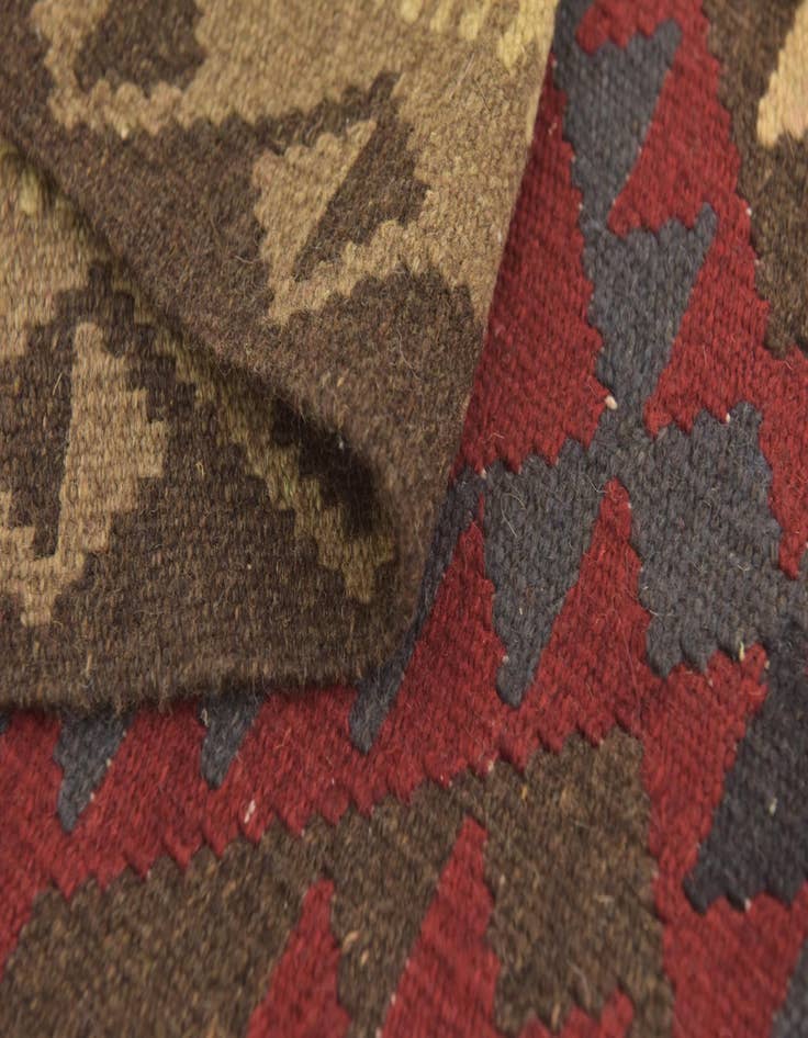Detail image of  3' 3 x 6' 6  Hand Woven Kilim Maymana Wool Runner Rug