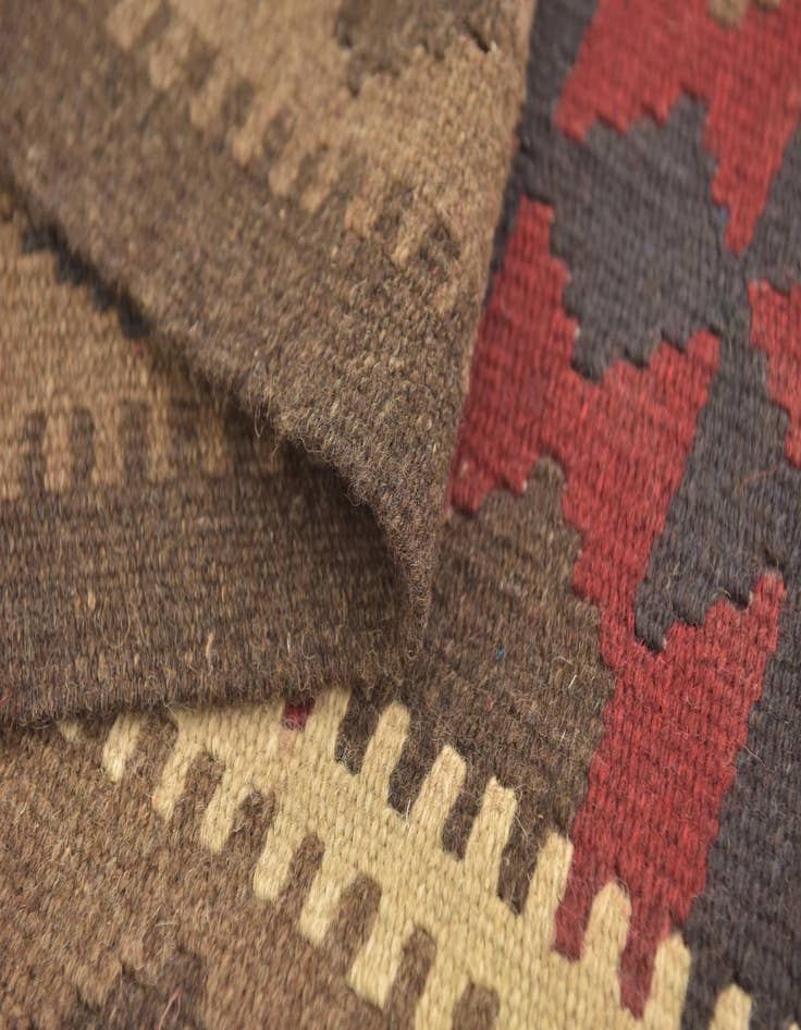 Detail image of  3' 2 x 6' 6  Hand Woven Kilim Maymana Wool Runner Rug