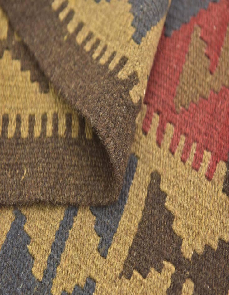Detail image of  3' 4 x 6' 6  Hand Woven Kilim Maymana Wool Runner Rug
