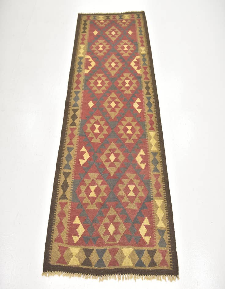 Detail image of  3' 4 x 6' 5  Hand Woven Kilim Maymana Wool Runner Rug